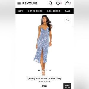 Revolve - MAJORELLE QUINCY MIDI DRESS IN BLUE DITSY